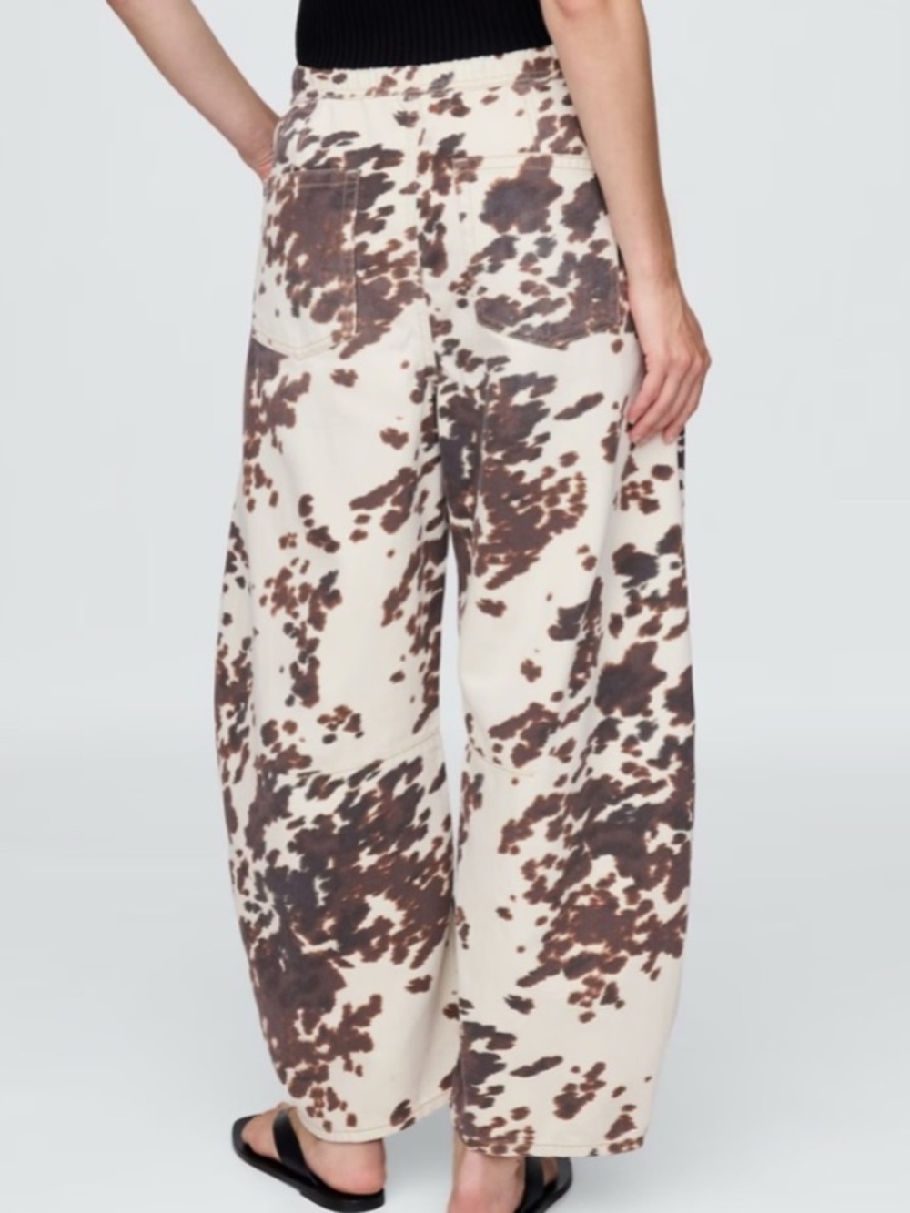 GAP EASY HORSESHOE PONY PRINT - Wide Leg barrel - brown XS NWOT - Picture 2 of 7